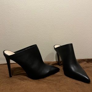 new aldo black mule heels stilettos